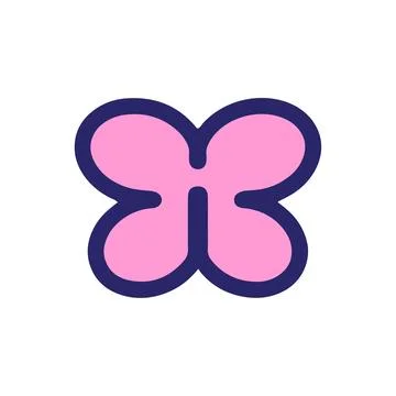 Simple cute butterfly in bright neon color Stock Illustration