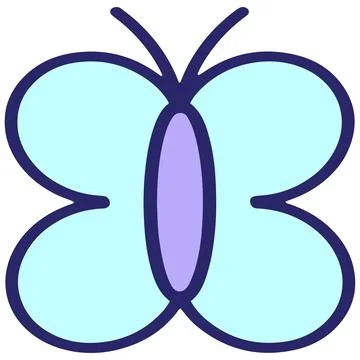 Simple cute butterfly in bright neon color Stock Illustration