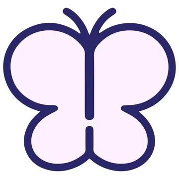 Simple cute butterfly in bright neon color Stock Illustration