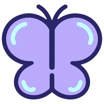 Simple cute butterfly in bright neon color Stock Illustration