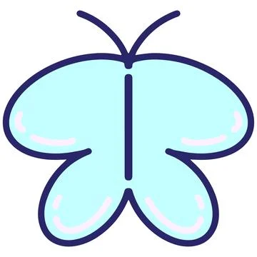 Simple cute butterfly in bright neon color Stock Illustration