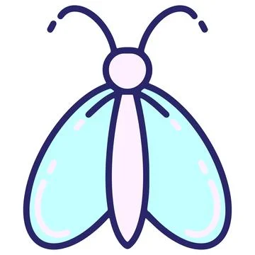 Simple cute butterfly in bright neon color Stock Illustration