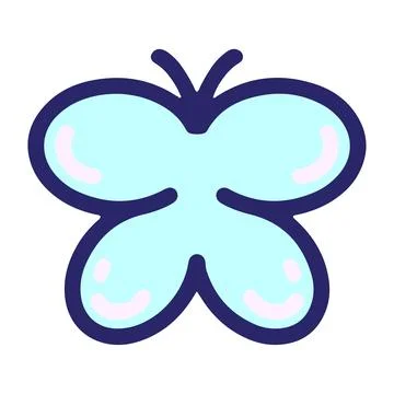 Simple cute butterfly in bright neon color Stock Illustration