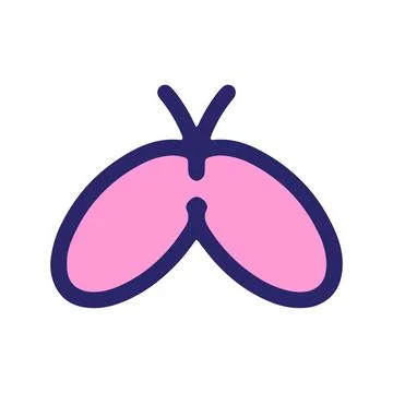 Simple cute butterfly in bright neon color Stock Illustration