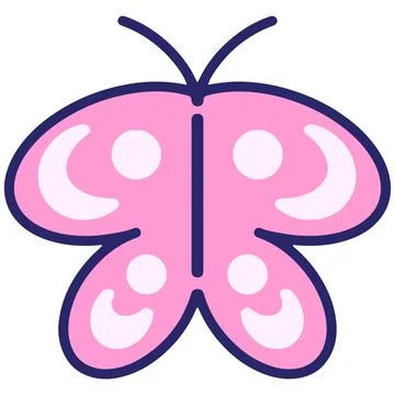 Simple cute butterfly in bright neon color Stock Illustration