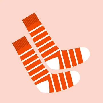 Simple cute cartoon style socks. Stock Illustration