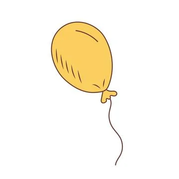 Simple cute doodle air balloon. Hand drawn colorful vector illustration. Stock Illustration