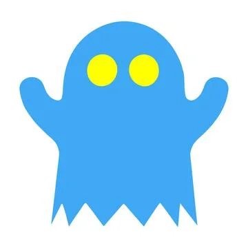 Simple cute light blue Halloween ghost vector Иллюстрация