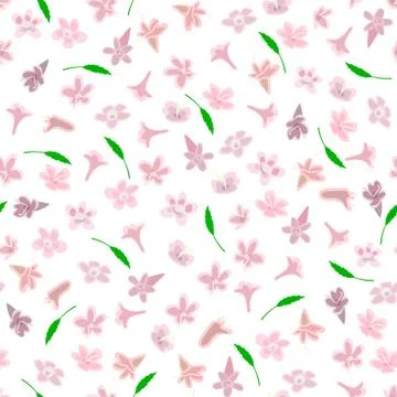 Simple cute pattern in small-scale pink flowers Stock Illustration