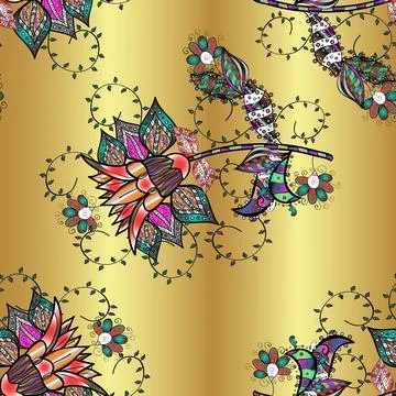 Simple cute pattern in small-scale flowers. Vector illustration. Floral seamless Illustrazione stock