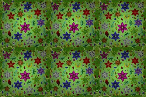 Simple cute pattern in small-scale flowers. illustration. Floral seamless backgr Illustrazione stock