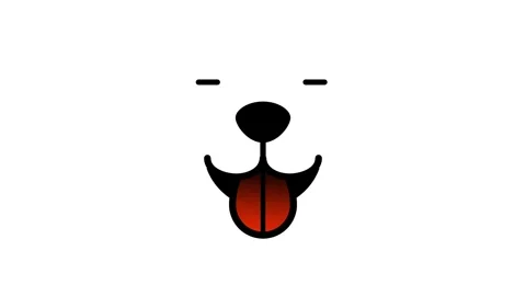Simple Cute Puppy Sticker with Tiny Nose and Tongue Stock Footage 335592193