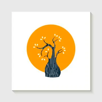 Simple cute tree shape illustration concept Stock Illustration