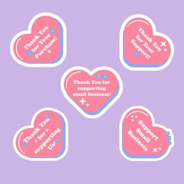 Simple cute trendy sticker set for small business Stock Illustration