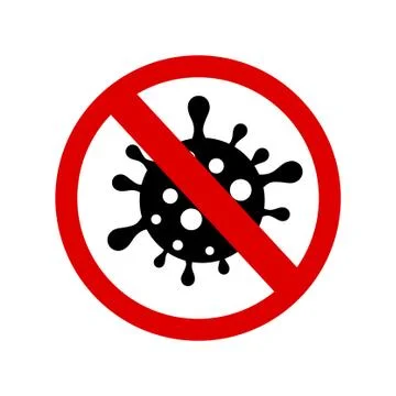 Simple Cutting Sticker, Vector Circle Warning, Prohibited Sign, Virus, includ Stock Illustration