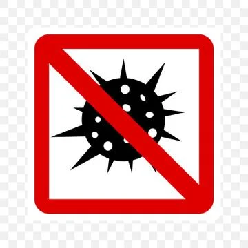 Simple Cutting Sticker, Vector Circle Warning, Prohibited Sign, Virus, includ Illustrazione stock