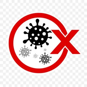 Simple Cutting Sticker, Vector Circle Warning, Prohibited Sign, Virus, includ Stock Illustration