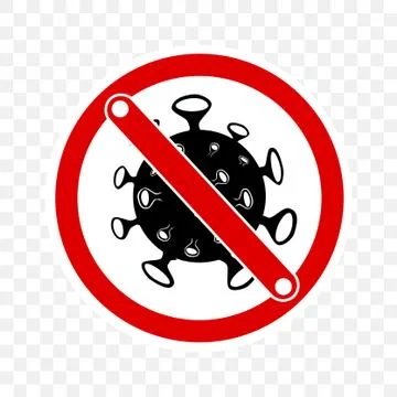 Simple Cutting Sticker, Vector Warning, Prohibited Sign, Virus, including Cov Stock Illustration