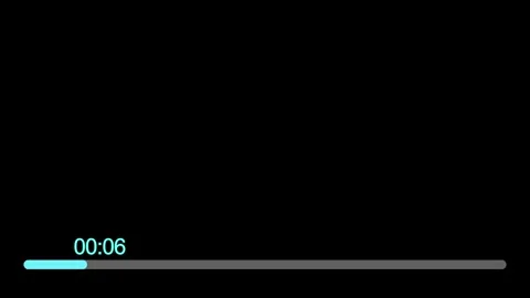 Simple cyan line countdown timer animation Isolated on Black Background Stock Footage 321194184