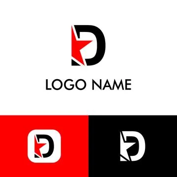 Simple D logo with star icon. イラスト素材