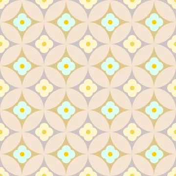 Simple Daisy Pastel Geometric Pattern Stock Illustration