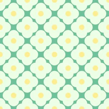 Simple Daisy Retro Regular Pattern Stock Illustration