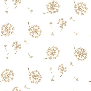 Simple dandelion flower pattern vector design. Stock Illustration