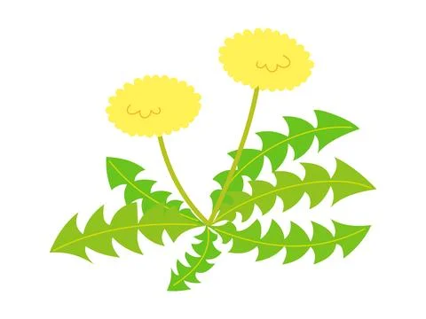 Simple dandelion illustration in flat design. Stock Illustration