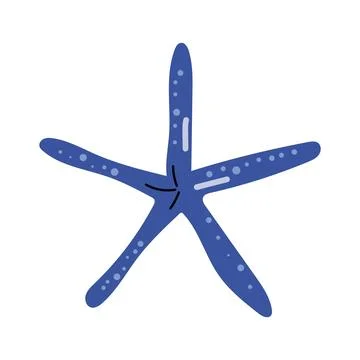 Simple dark blue starfish vector icon isolated on white background Stock Illustration