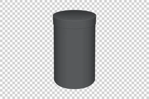 Simple dark gray cylinder object isolated on white background Stock Illustration