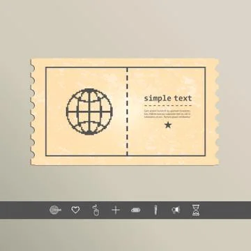 Simple dark pixel icon planet. Vector design Stock Illustration