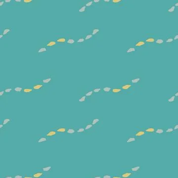 Simple dashed ocean waves seamless vector pattern イラスト素材