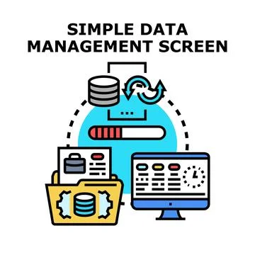Simple data management screen for business organization Stock Illustration