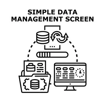 Simple data management screen for business organization Stockillustratie