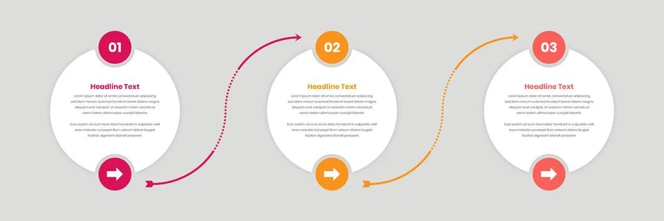 Simple data presentation business steps infographic template design with ar.. Stock Illustration