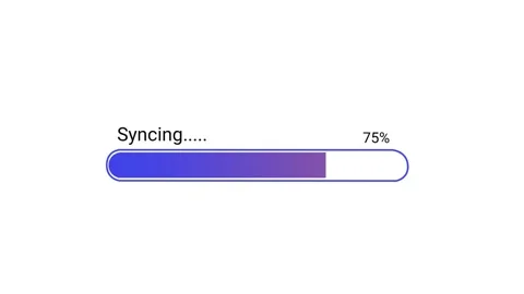 Simple Data Sync Progress Bar Animation Screen | Motion Graphics Syncing Status Stockbeeldmateriaal 342322712