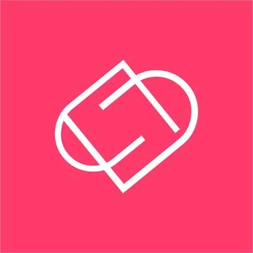 Simple DD, PP, DP, PD initials line art company logo with heart shape Stock Illustration