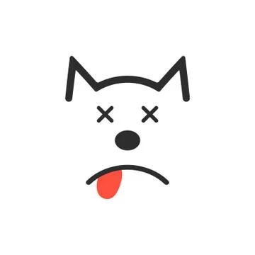 Simple dead dog icon Stock Illustration
