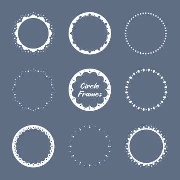 Simple Decorative Circle Frames Set for label, badge, packaging Stock Illustration