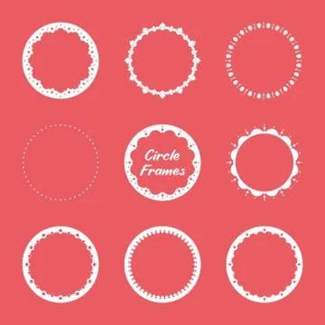Simple Decorative Circle Frames Set for label, badge, packaging Stock Illustration