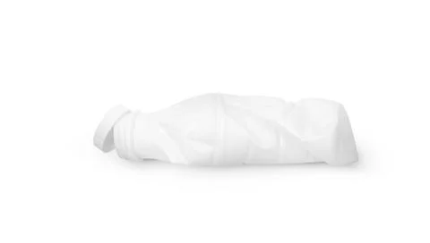 Simple deformed plastic bottle isolated on a white Stock Photos