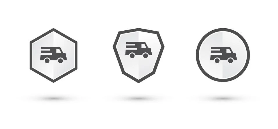 Simple delivery labels shield Illustrazione stock