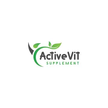 Simple design ACTIVE VIT SUPPLEMENT logo design Stock Illustration