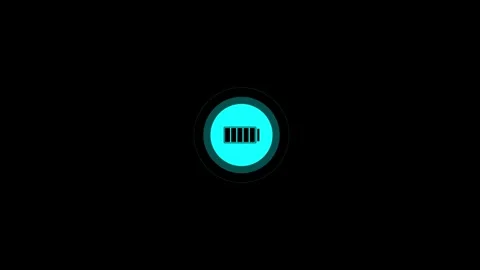 Simple design battery charging icon animation on background Stock Footage 263873489
