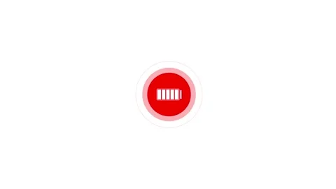 Simple design battery charging icon animation on background Stock Footage 263873490