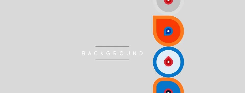 Simple design features colorful circles stacked vertically over gray backgr.. 库存插图