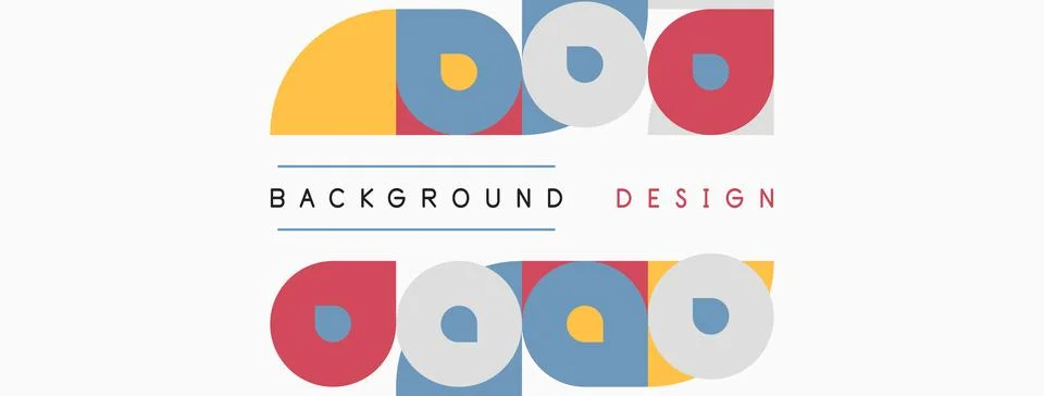 Simple design features colorful overlapping circles, rectangles. Text reads 库存插图