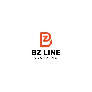Simple design flat BZ LINE CLOTHING logo design Stock Illustration