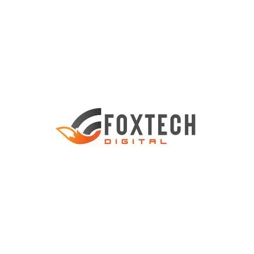 Simple design FOXTECH DIGITAL internet logo design Stock Illustration