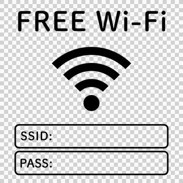 Simple design of free Wi-Fi sticker Stock Illustration
